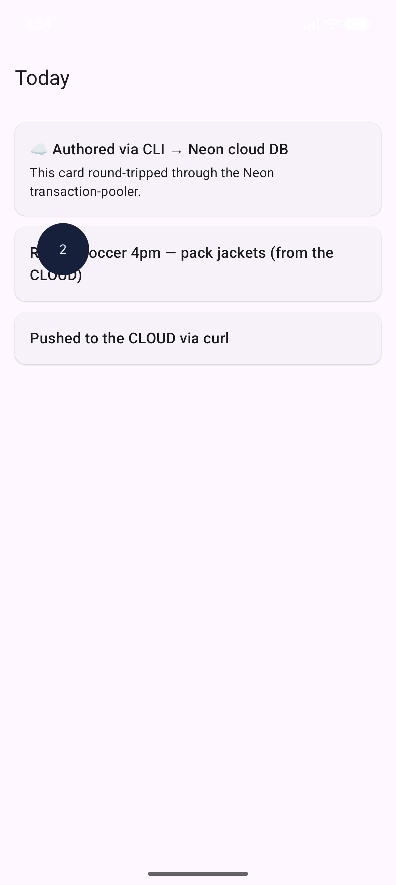 The DevTools floating bubble trigger, sitting over a running app.
